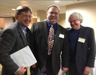 APU Associate Professor Timothy Rawson with other judges at the "We the People" statewide competition.