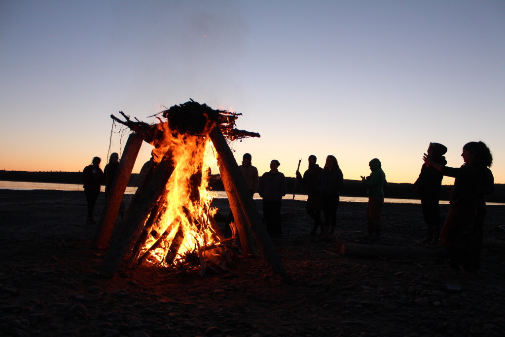 APU Students enjoying a bonfire.