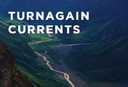 Turnagain Currents - Alaskan river valley in the background.