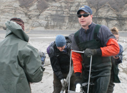 Dr. Brad Harris working in the field.