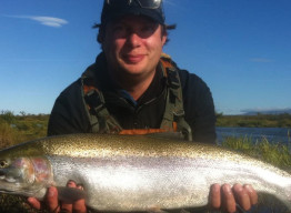 Michael Pawlowski with his salmon catch