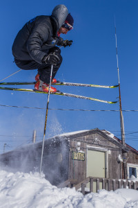 Lars Flora performing a ski jump.