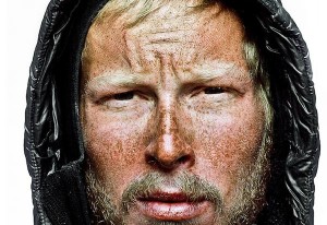Portrait of man with black hood from Tim Remick's Exhibit - After: Portraits from Denali