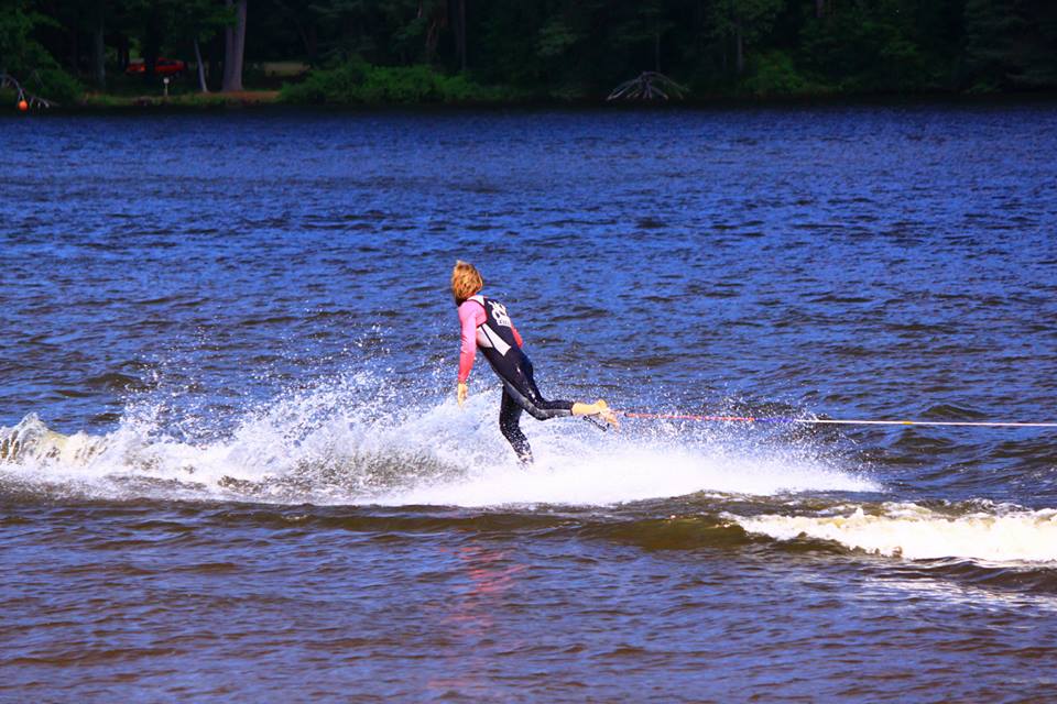 Joshua Wilson water skiing.
