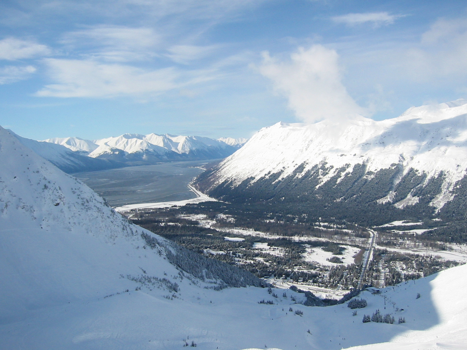 View of the Girdwood Valley in Alaska