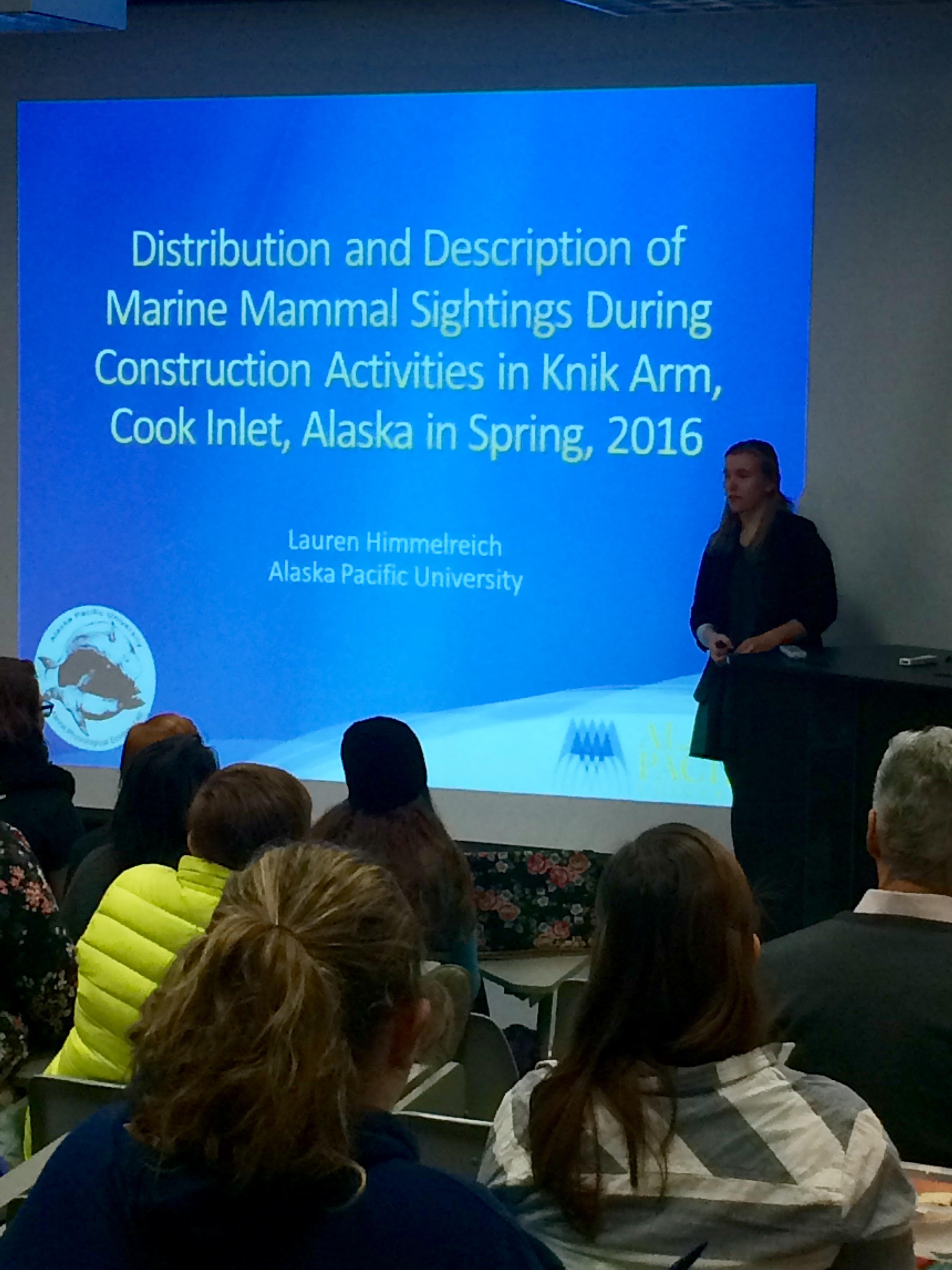Lauren Himmelreich giving presentation at APU