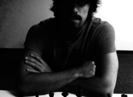 Jonathon Singler playing chess.