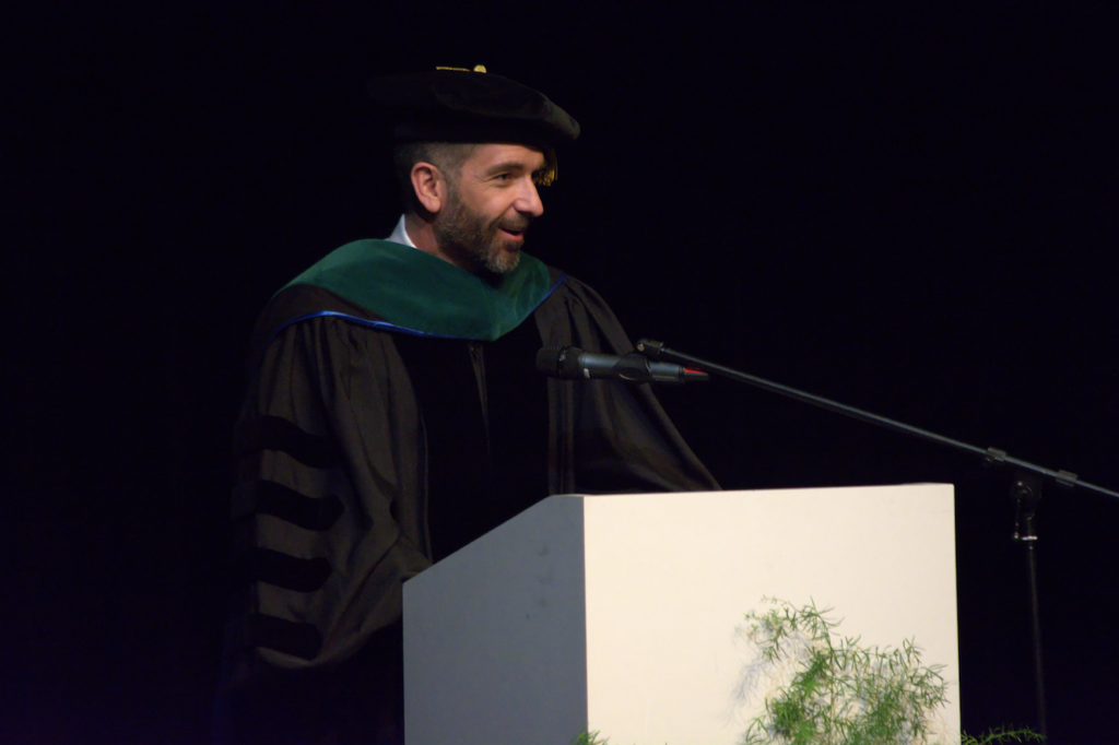 Dr. Bob Onders speaking during Spring 2017 APU Graduation