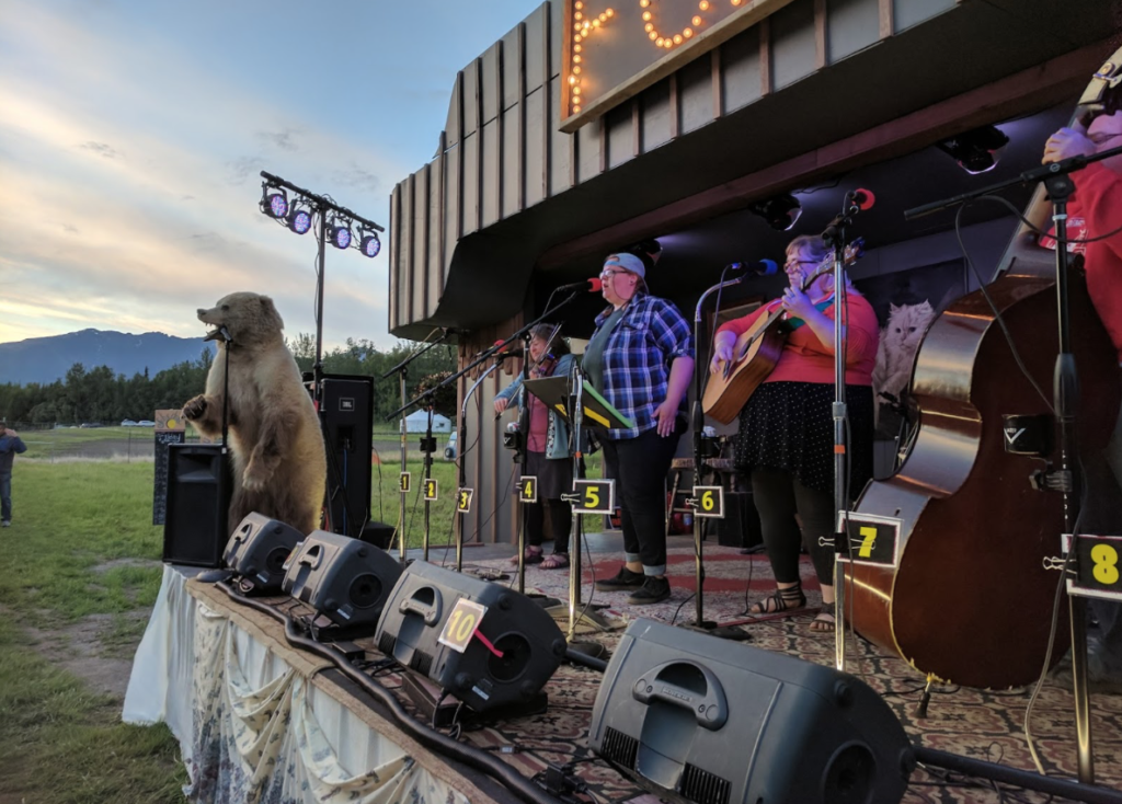 Performers onstage at Granite Creek Pickers Retreat 