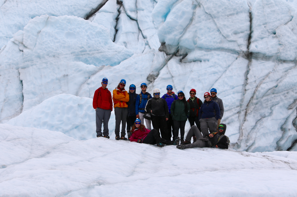 The crew atop Matanuska Glacier