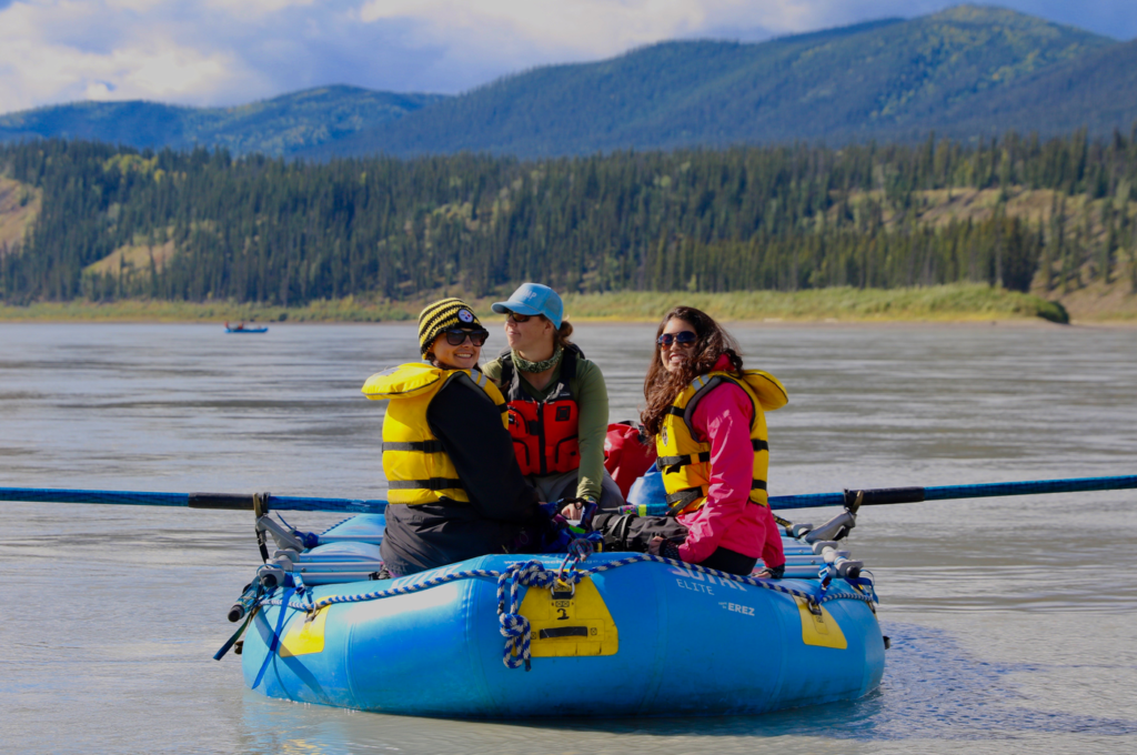 Students rafting the Yukon River.