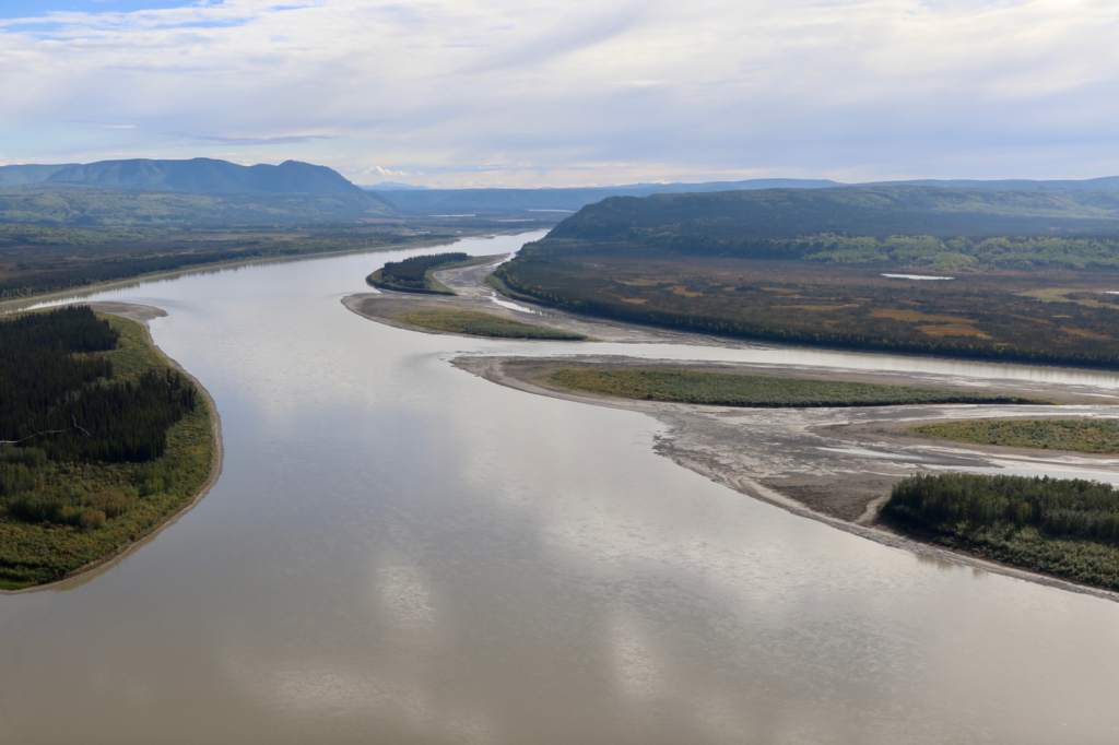 Aerial view of the Yukon River.