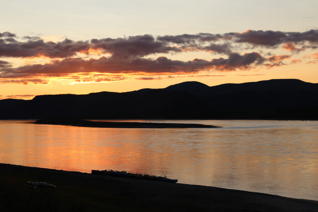 Beautiful sunset along the Yukon River.