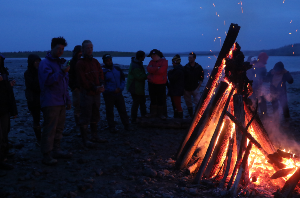Bonfire along the Yukon River.
