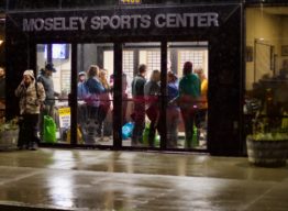 Students preparing at Moseley Sports Center