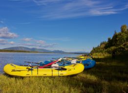 Rafts next to Yukon River