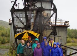 Group at old mining facility
