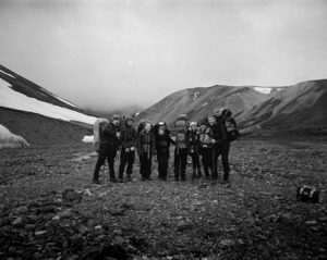 Group of students hiking in Alaska