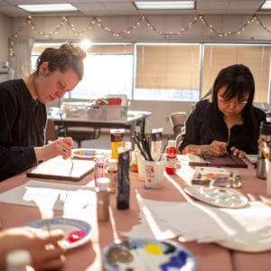Therapy Students use paint to channel introspection and growth.