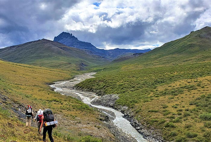 The team travelled 375 miles by hiking and packrafting through the Brooks Range