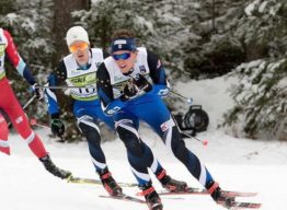Scott Patterson (front) and David Norris of the APU Nordic Ski Center Elite Team