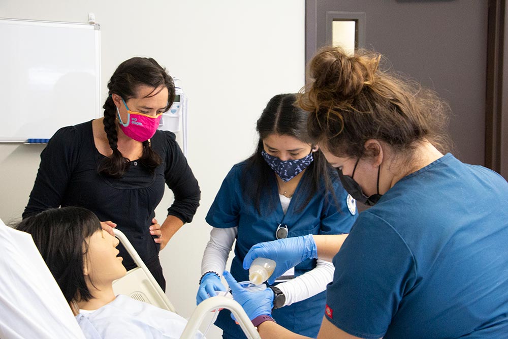 Nursing students in action