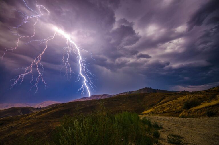 lightning over the mountains